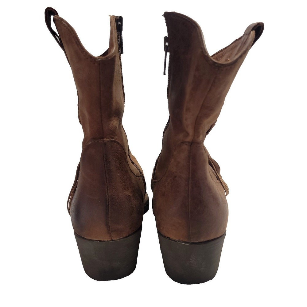 Born Karin Country Western Distressed Brown Leather Ankle Boots Womens 10 - Picture 7 of 14